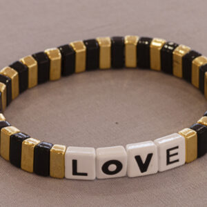 Armband "Love", gold/schwarz