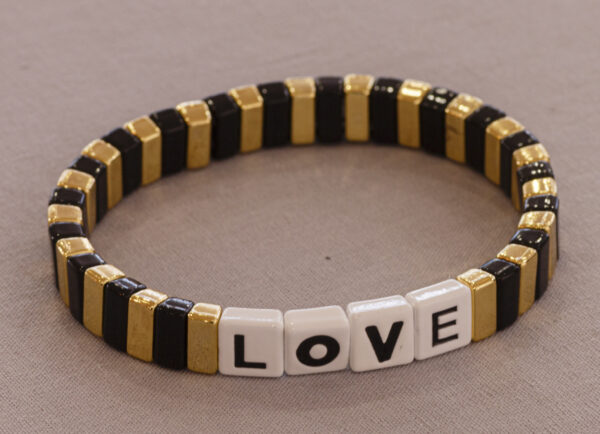 Armband "Love", gold/schwarz