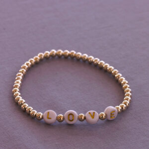 Perlenarmband "Love", gold