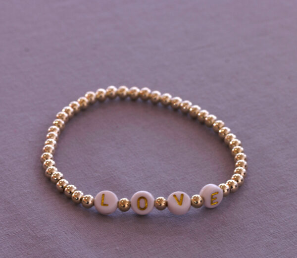 Perlenarmband "Love", gold